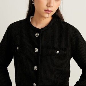 Pomelo Button Detail Shearling Jacket